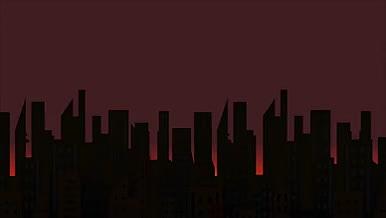卡通建筑城市的日出mg动画视频的预览图